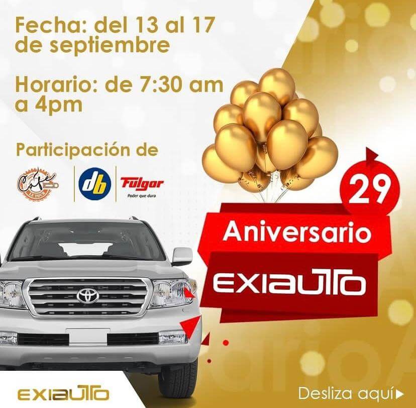 Semana aniversario en Exiauto desde el 13 la 17 de septiembre